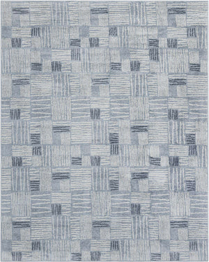 Light Blue 7' 10 x 10' Hanahan Rectangle Area Rug 100% Polypropylene With Jute Backing Abstract Geometric Modern Carpet for Living, Dining Room, Office Space for Sale at Rug Engine