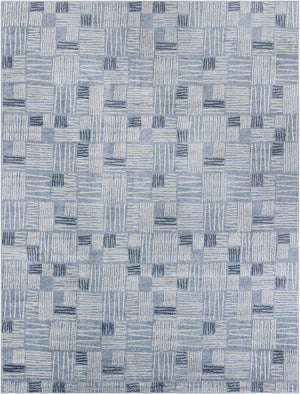 Light Blue 9' x 12' Hanahan Rectangle Area Rug 100% Polypropylene With Jute Backing Abstract Geometric Modern Carpet for Living, Dining Room, Office Space for Sale at Rug Engine
