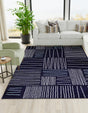 Navy Blue 2' x 3' 1 Hanahan Rectangle Area Rug 100% Polypropylene With Jute Backing Abstract Geometric Modern Carpet for Living, Dining Room, Office Space for Sale at Rug Engine