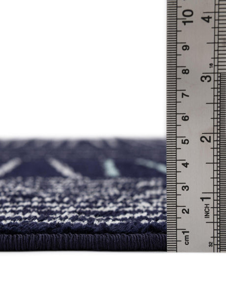 Navy Blue 4' 1 x 6' 1 Hanahan Rectangle Area Rug 100% Polypropylene With Jute Backing Abstract Geometric Modern Carpet for Living, Dining Room, Office Space for Sale at Rug Engine
