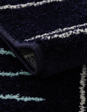 Navy Blue 5' 3 x 8' Hanahan Rectangle Area Rug 100% Polypropylene With Jute Backing Abstract Geometric Modern Carpet for Living, Dining Room, Office Space for Sale at Rug Engine