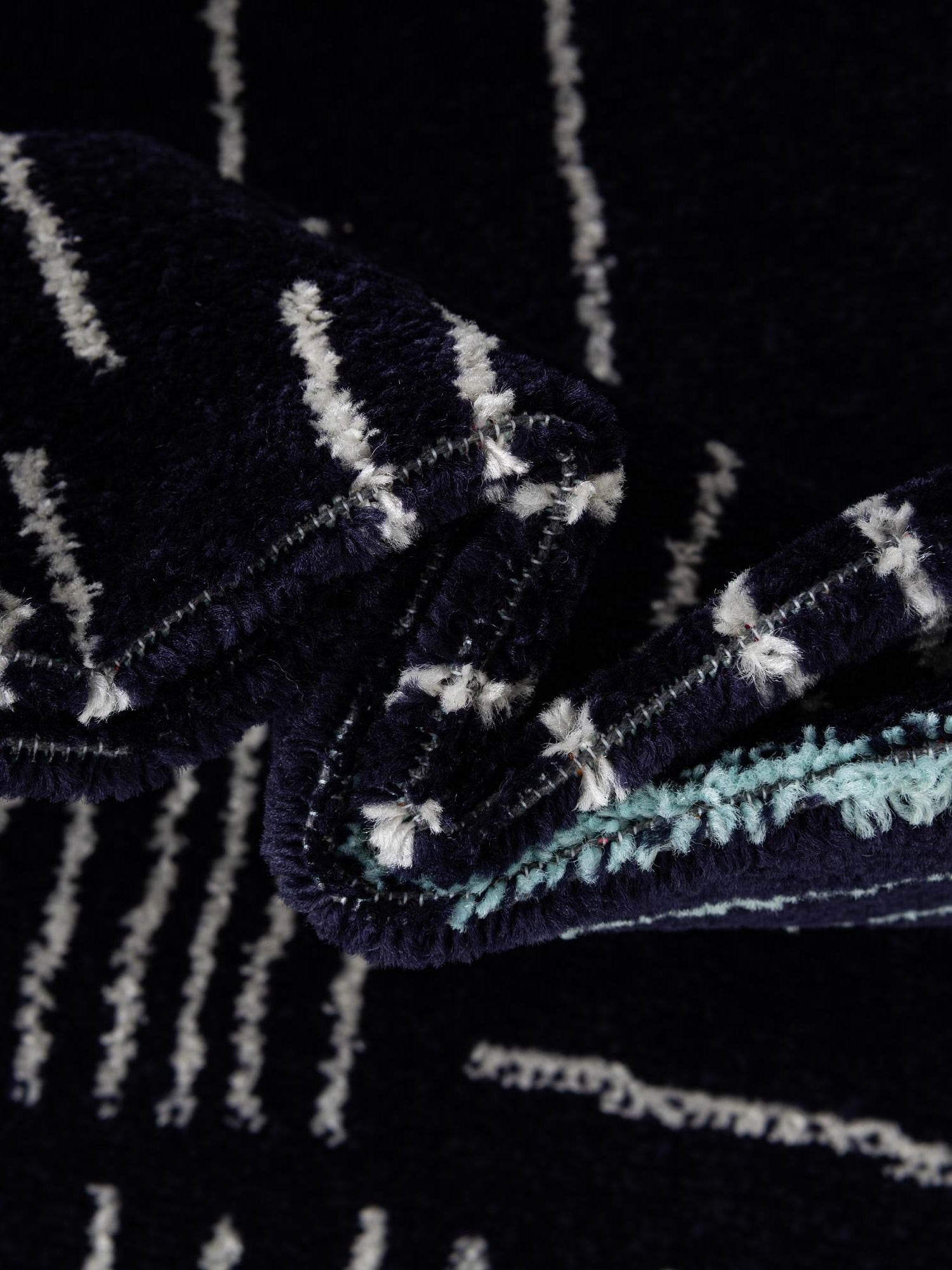 Navy Blue 7' 10 x 10' Hanahan Rectangle Area Rug 100% Polypropylene With Jute Backing Abstract Geometric Modern Carpet for Living, Dining Room, Office Space for Sale at Rug Engine