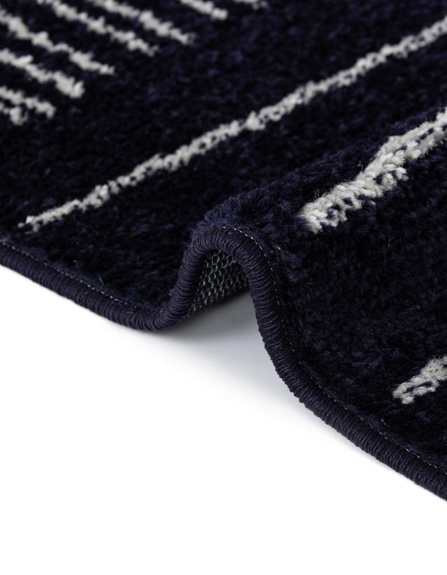 Navy Blue 4' 1 x 6' 1 Hanahan Rectangle Area Rug 100% Polypropylene With Jute Backing Abstract Geometric Modern Carpet for Living, Dining Room, Office Space for Sale at Rug Engine