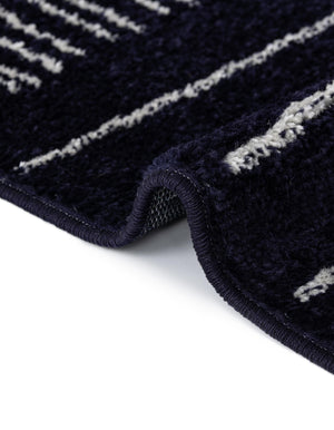 Navy Blue 2' 7 x 12' Hanahan Runner Area Rug 100% Polypropylene With Jute Backing Abstract Geometric Modern Carpet for Living, Dining Room, Office Space for Sale at Rug Engine