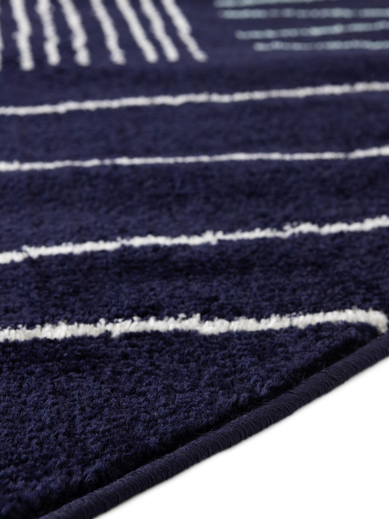 Navy Blue 5' 3 x 5' 3 Hanahan Round Area Rug 100% Polypropylene With Jute Backing Abstract Geometric Modern Carpet for Living, Dining Room, Office Space for Sale at Rug Engine