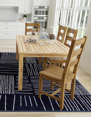 Navy Blue 7' 10 x 7' 10 Hanahan Square Area Rug 100% Polypropylene With Jute Backing Abstract Geometric Modern Carpet for Living, Dining Room, Office Space for Sale at Rug Engine