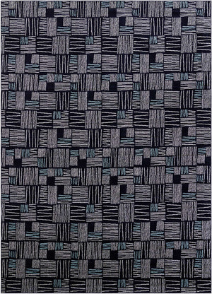 Navy Blue 10' x 14' 1 Hanahan Rectangle Area Rug 100% Polypropylene With Jute Backing Abstract Geometric Modern Carpet for Living, Dining Room, Office Space for Sale at Rug Engine