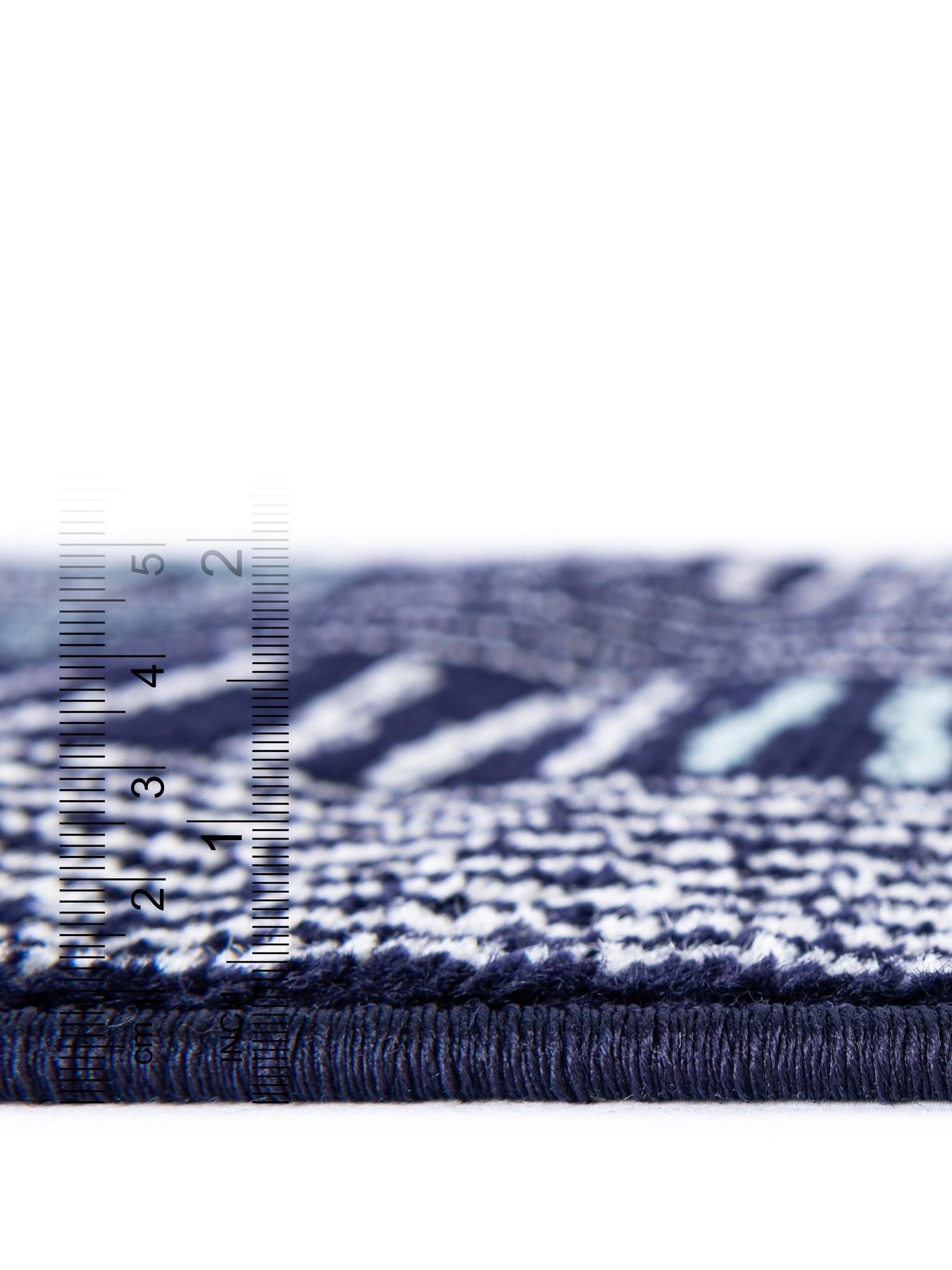 Navy Blue 5' 3 x 5' 3 Hanahan Round Area Rug 100% Polypropylene With Jute Backing Abstract Geometric Modern Carpet for Living, Dining Room, Office Space for Sale at Rug Engine