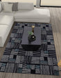 Navy Blue 7' 10 x 10' Hanahan Rectangle Area Rug 100% Polypropylene With Jute Backing Abstract Geometric Modern Carpet for Living, Dining Room, Office Space for Sale at Rug Engine