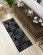 Navy Blue 2' x 6' 1 Hanahan Runner Area Rug 100% Polypropylene With Jute Backing Abstract Geometric Modern Carpet for Living, Dining Room, Office Space for Sale at Rug Engine
