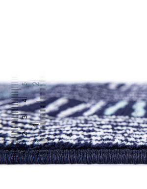 Navy Blue 2' 7 x 12' Hanahan Runner Area Rug 100% Polypropylene With Jute Backing Abstract Geometric Modern Carpet for Living, Dining Room, Office Space for Sale at Rug Engine