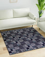 Navy Blue 7' 10 x 7' 10 Hanahan Square Area Rug 100% Polypropylene With Jute Backing Abstract Geometric Modern Carpet for Living, Dining Room, Office Space for Sale at Rug Engine
