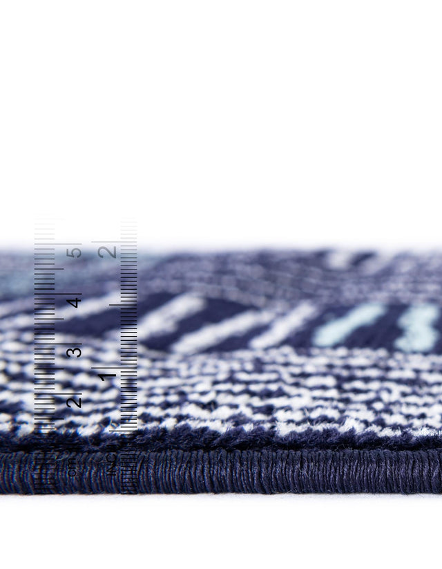 Navy Blue 7' 10 x 7' 10 Hanahan Square Area Rug 100% Polypropylene With Jute Backing Abstract Geometric Modern Carpet for Living, Dining Room, Office Space for Sale at Rug Engine