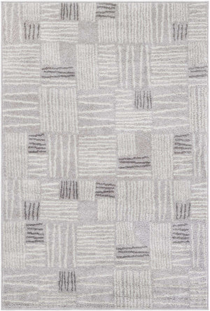 Gray 4' 1 x 6' 1 Hanahan Rectangle Area Rug 100% Polypropylene With Jute Backing Abstract Geometric Modern Carpet for Living, Dining Room, Office Space for Sale at Rug Engine