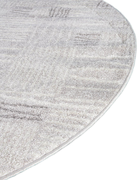 Gray 3' 1 x 3' 1 Hanahan Round Area Rug 100% Polypropylene With Jute Backing Abstract Geometric Modern Carpet for Living, Dining Room, Office Space for Sale at Rug Engine