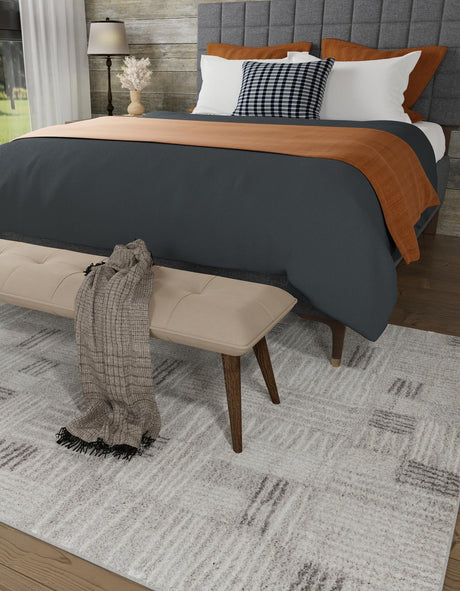 Gray 10' x 14' 1 Hanahan Rectangle Area Rug 100% Polypropylene With Jute Backing Abstract Geometric Modern Carpet for Living, Dining Room, Office Space for Sale at Rug Engine