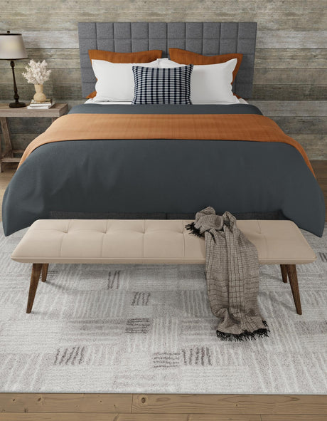 Gray 10' x 14' 1 Hanahan Rectangle Area Rug 100% Polypropylene With Jute Backing Abstract Geometric Modern Carpet for Living, Dining Room, Office Space for Sale at Rug Engine