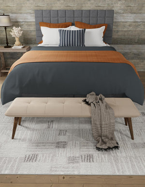 Gray 4' 1 x 6' 1 Hanahan Rectangle Area Rug 100% Polypropylene With Jute Backing Abstract Geometric Modern Carpet for Living, Dining Room, Office Space for Sale at Rug Engine