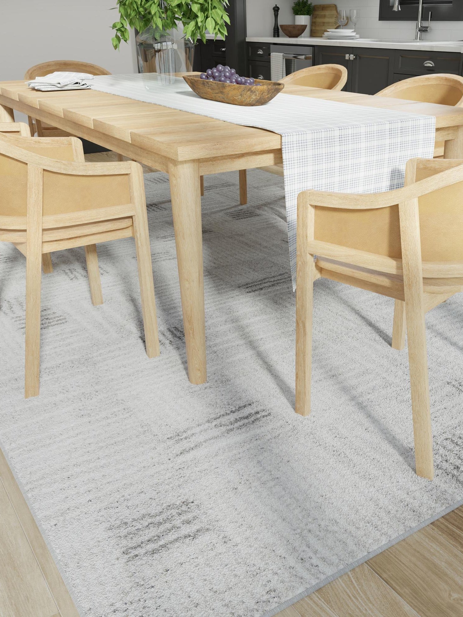 Gray 6' 1 x 9' Hanahan Rectangle Area Rug 100% Polypropylene With Jute Backing Abstract Geometric Modern Carpet for Living, Dining Room, Office Space for Sale at Rug Engine