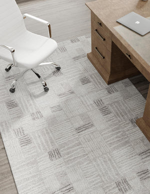 Gray 9' x 12' Hanahan Rectangle Area Rug 100% Polypropylene With Jute Backing Abstract Geometric Modern Carpet for Living, Dining Room, Office Space for Sale at Rug Engine