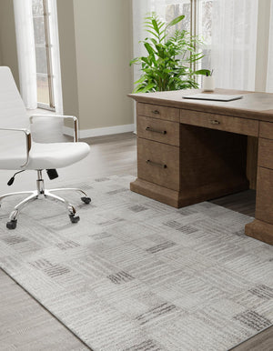 Gray 9' x 12' Hanahan Rectangle Area Rug 100% Polypropylene With Jute Backing Abstract Geometric Modern Carpet for Living, Dining Room, Office Space for Sale at Rug Engine
