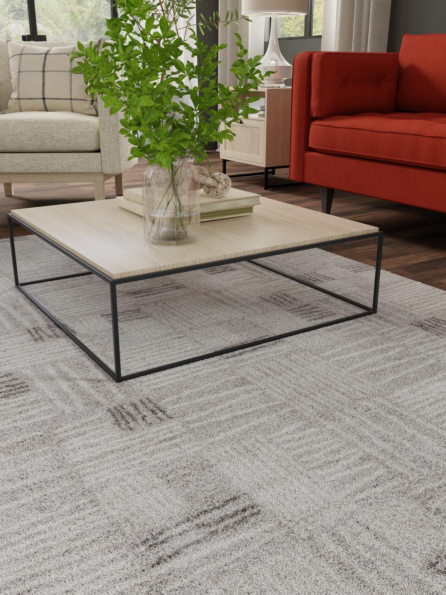 Gray 2' x 3' 1 Hanahan Rectangle Area Rug 100% Polypropylene With Jute Backing Abstract Geometric Modern Carpet for Living, Dining Room, Office Space for Sale at Rug Engine
