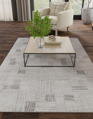 Gray 10' x 14' 1 Hanahan Rectangle Area Rug 100% Polypropylene With Jute Backing Abstract Geometric Modern Carpet for Living, Dining Room, Office Space for Sale at Rug Engine