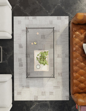 Gray 2' x 3' 1 Hanahan Rectangle Area Rug 100% Polypropylene With Jute Backing Abstract Geometric Modern Carpet for Living, Dining Room, Office Space for Sale at Rug Engine
