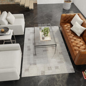Gray 10' x 14' 1 Hanahan Rectangle Area Rug 100% Polypropylene With Jute Backing Abstract Geometric Modern Carpet for Living, Dining Room, Office Space for Sale at Rug Engine