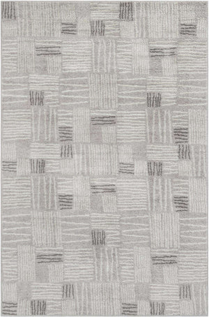 Gray 5' 3 x 8' Hanahan Rectangle Area Rug 100% Polypropylene With Jute Backing Abstract Geometric Modern Carpet for Living, Dining Room, Office Space for Sale at Rug Engine