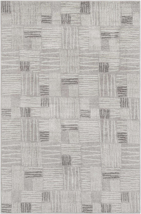 Gray 5' 3 x 8' Hanahan Rectangle Area Rug 100% Polypropylene With Jute Backing Abstract Geometric Modern Carpet for Living, Dining Room, Office Space for Sale at Rug Engine