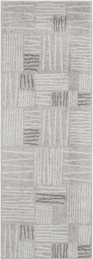 Gray 2' x 6' 1 Hanahan Runner Area Rug 100% Polypropylene With Jute Backing Abstract Geometric Modern Carpet for Living, Dining Room, Office Space for Sale at Rug Engine