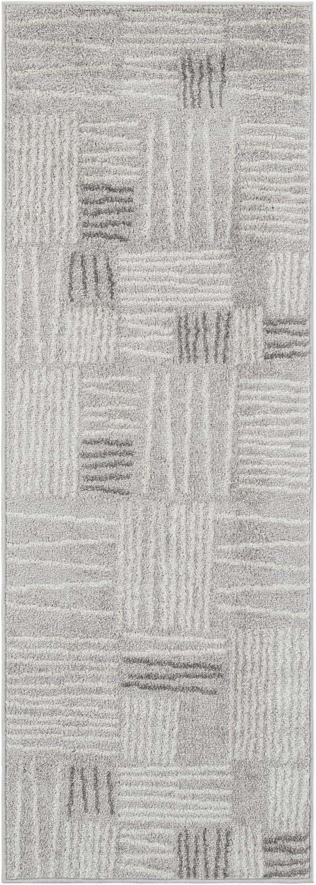 Gray 2' x 6' 1 Hanahan Runner Area Rug 100% Polypropylene With Jute Backing Abstract Geometric Modern Carpet for Living, Dining Room, Office Space for Sale at Rug Engine