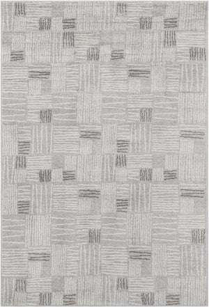 Gray 6' 1 x 9' Hanahan Rectangle Area Rug 100% Polypropylene With Jute Backing Abstract Geometric Modern Carpet for Living, Dining Room, Office Space for Sale at Rug Engine