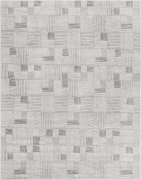 Gray 7' 10 x 10' Hanahan Rectangle Area Rug 100% Polypropylene With Jute Backing Abstract Geometric Modern Carpet for Living, Dining Room, Office Space for Sale at Rug Engine