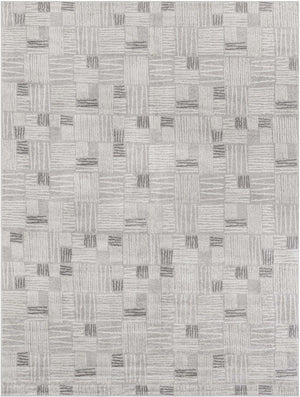 Gray 9' x 12' Hanahan Rectangle Area Rug 100% Polypropylene With Jute Backing Abstract Geometric Modern Carpet for Living, Dining Room, Office Space for Sale at Rug Engine