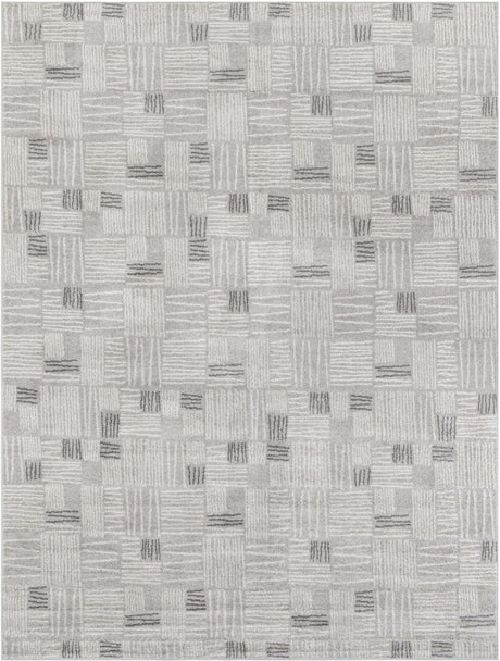 Gray 9' x 12' Hanahan Rectangle Area Rug 100% Polypropylene With Jute Backing Abstract Geometric Modern Carpet for Living, Dining Room, Office Space for Sale at Rug Engine