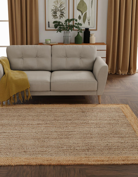 Gray Brown 4' 1 x 6' 1 Braided Jute Rectangle Rug