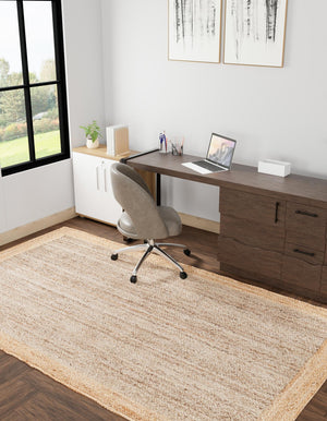Gray Brown 4' 1 x 6' 1 Braided Jute Rectangle Rug