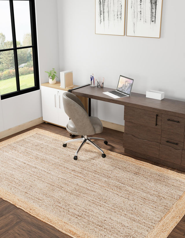 Gray Brown 4' 1 x 6' 1 Braided Jute Rectangle Rug