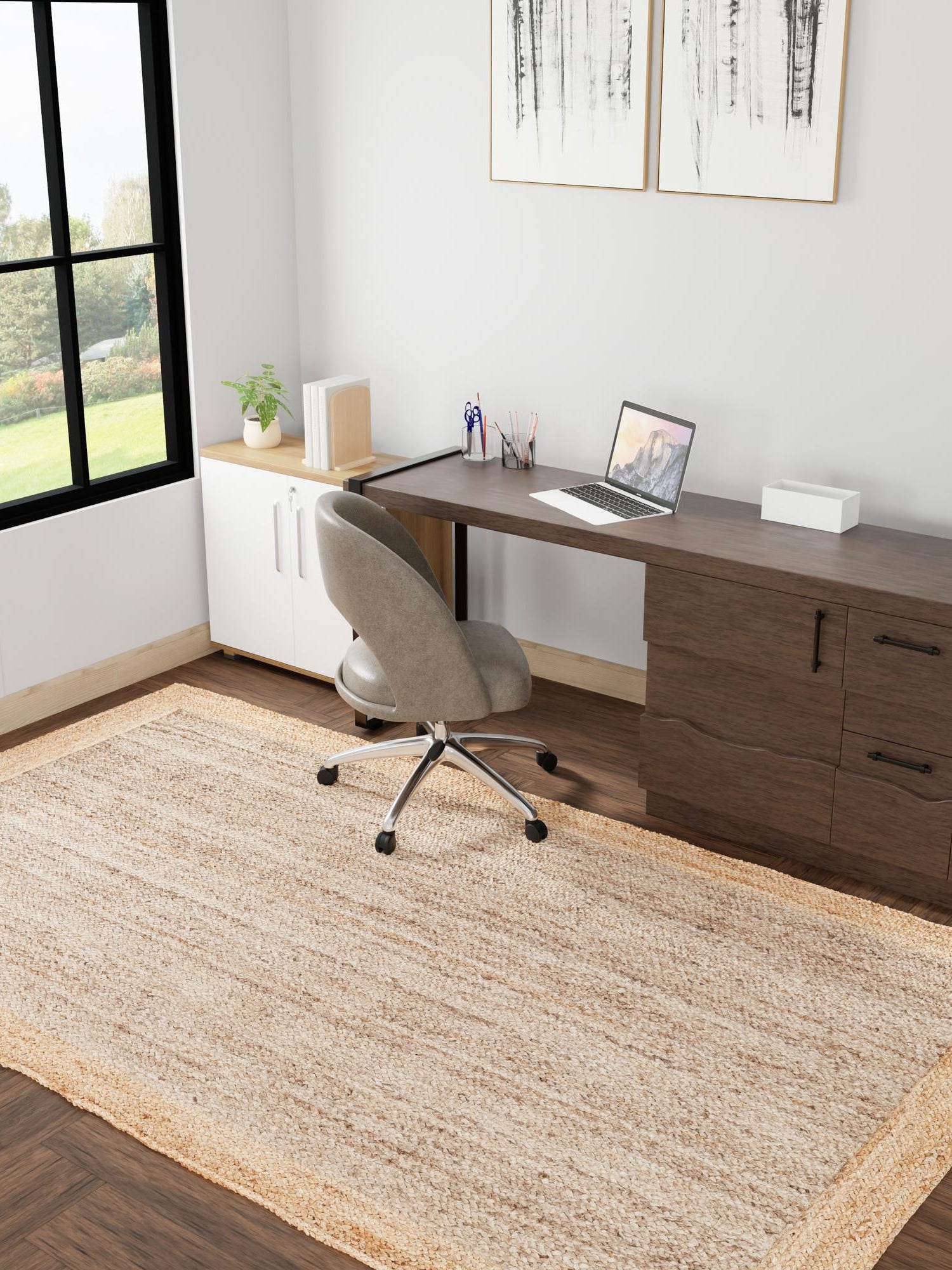 Gray Brown 7' 10 x 10' Braided Jute Rectangle Area Rug 100% Jute Hand Braided Natural Eco-Friendly Boho Style Carpet for Living Rooms Dining Office Space Dorms for Sale at Rug Engine