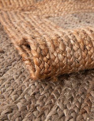 Gray Brown 9' x 12' Braided Jute Rectangle Rug