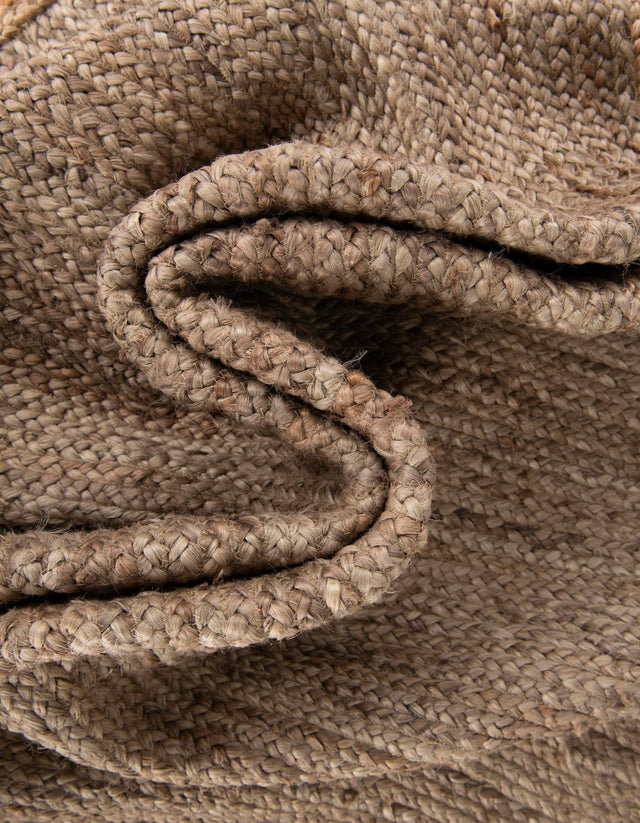 Gray Brown 9' x 12' Braided Jute Rectangle Rug