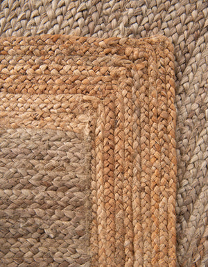 Gray Brown 9' x 12' Braided Jute Rectangle Rug