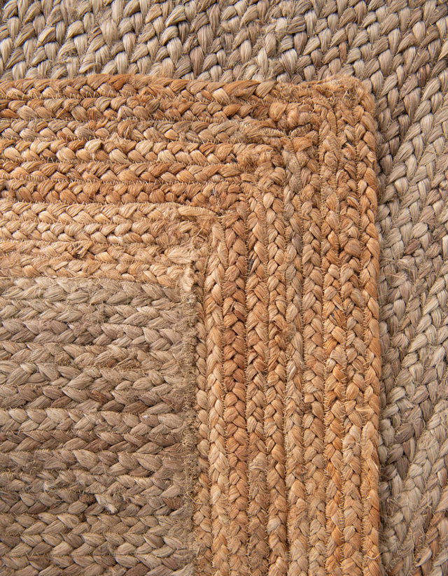 Gray Brown 9' x 12' Braided Jute Rectangle Rug