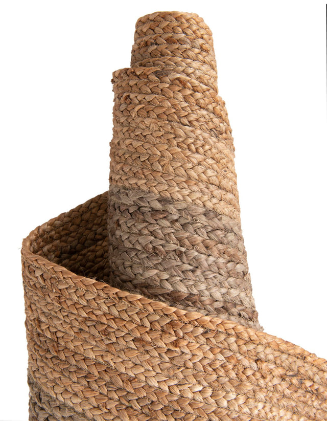 Gray Brown 6' 1 x 9' Braided Jute Rectangle Rug