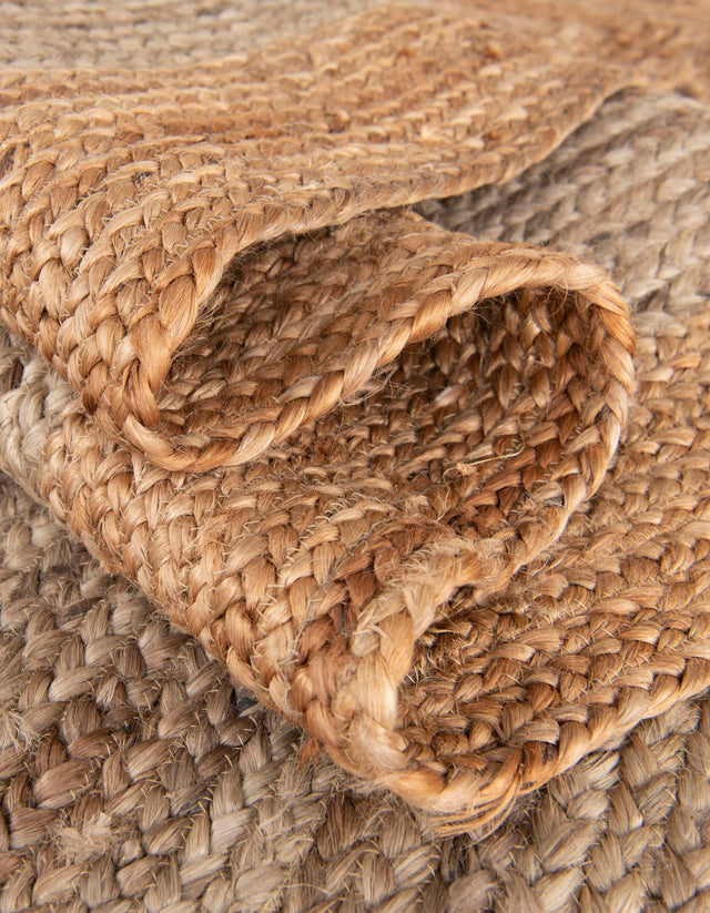 Gray Brown 9' x 12' Braided Jute Rectangle Rug