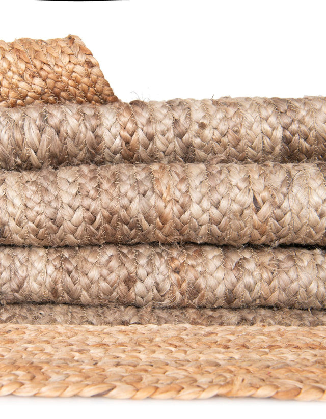 Gray Brown 9' x 12' Braided Jute Rectangle Rug