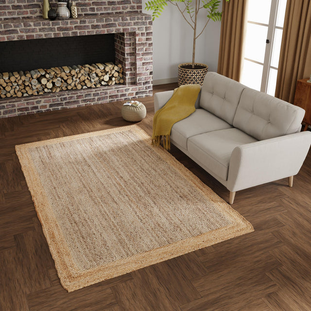Gray Brown 9' x 12' Braided Jute Rectangle Rug