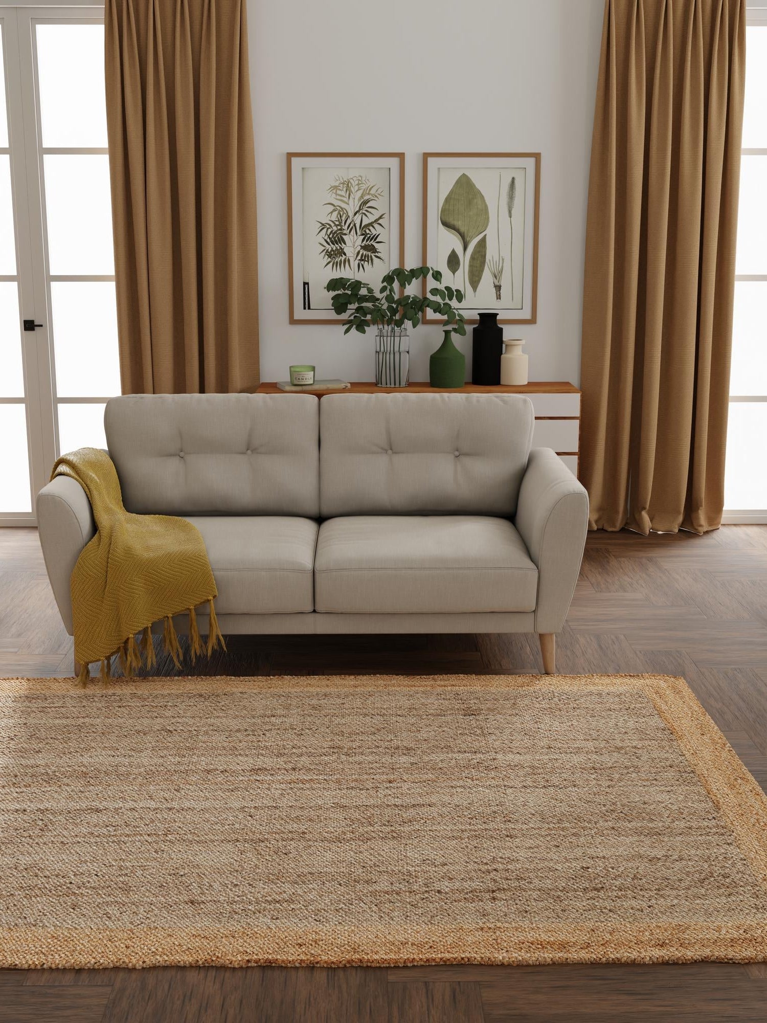 Gray Brown 9' x 12' Braided Jute Rectangle Area Rug 100% Jute Hand Braided Natural Eco-Friendly Boho Style Carpet for Living Rooms Dining Office Space Dorms for Sale at Rug Engine